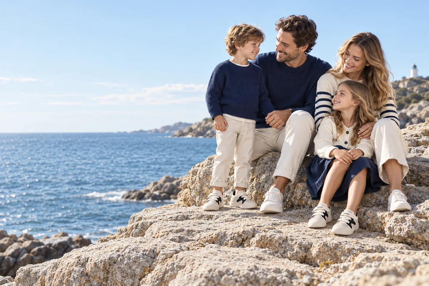 A family and GARSTUK children’s footwear outdoors