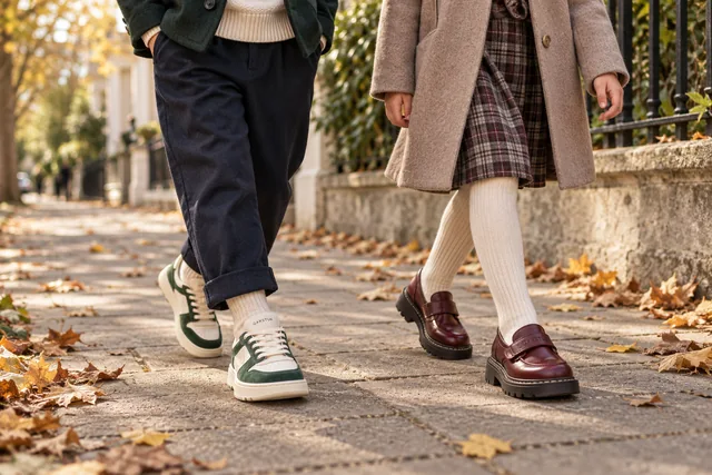 Autumn and winter outfits for children: pairing shoes with clothing