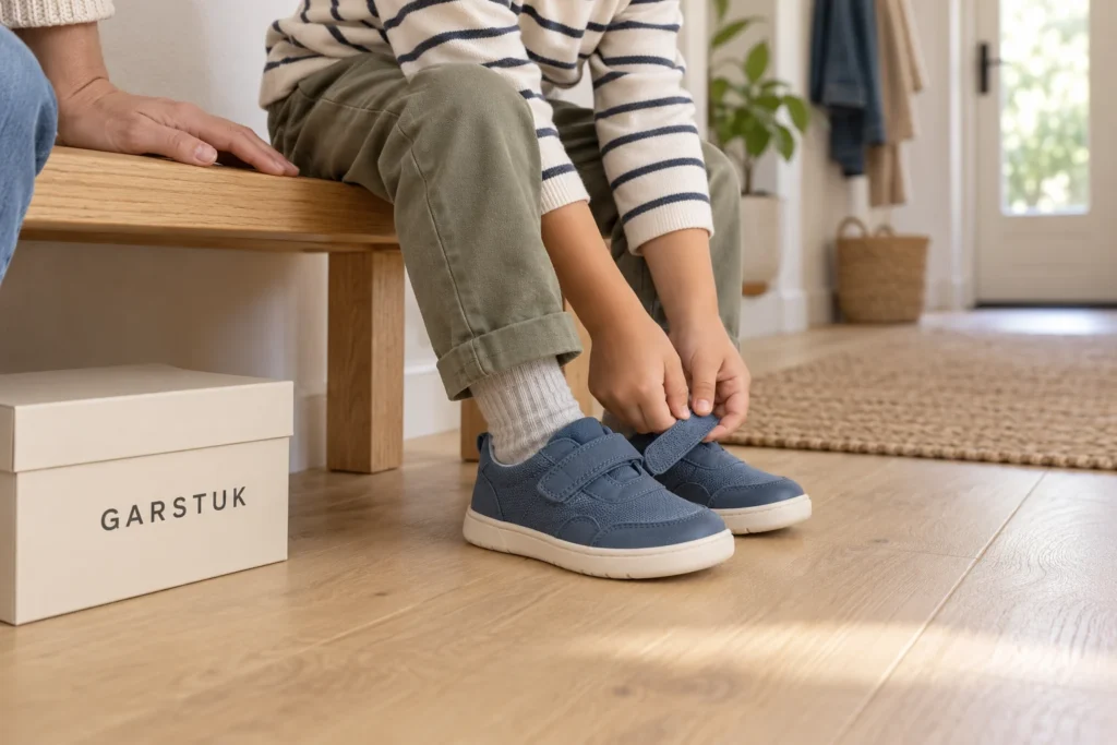 Helping children put on shoes independently: a step-by-step routine